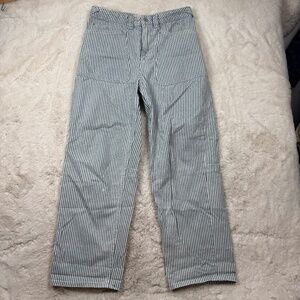 BDG Bella Baggy Patch Pocket Jean Striped Pants Blue White Women's Size 29